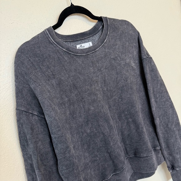 Hollister Oversized Crew Neck Sweatshirt Size S Super Soft Gray - Picture 4 of 10